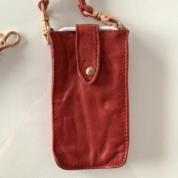 Red Free People Distressed Leather Festival Bag XS crossbody New w Store Tags - Picture 4 of 15